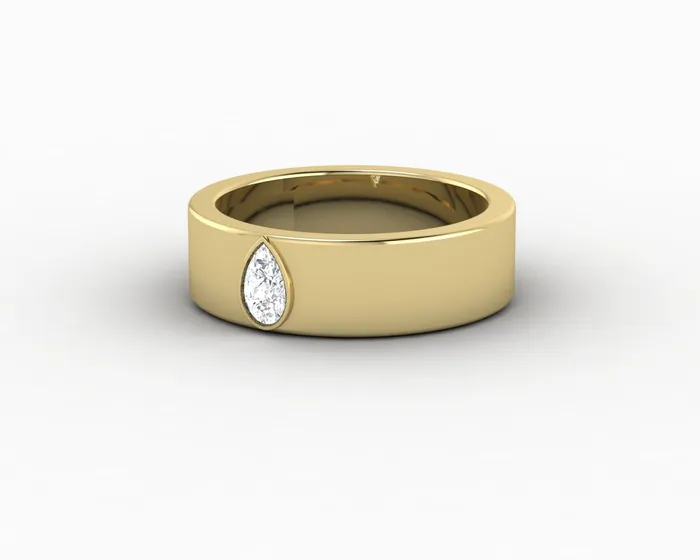 Rings Icarus 6mm Pear Cut Moissanite Mens Wedding Band Sapheena Jewelry