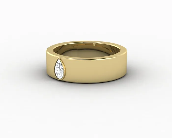 Rings Icarus 6mm Pear Cut Moissanite Mens Wedding Band Sapheena Jewelry