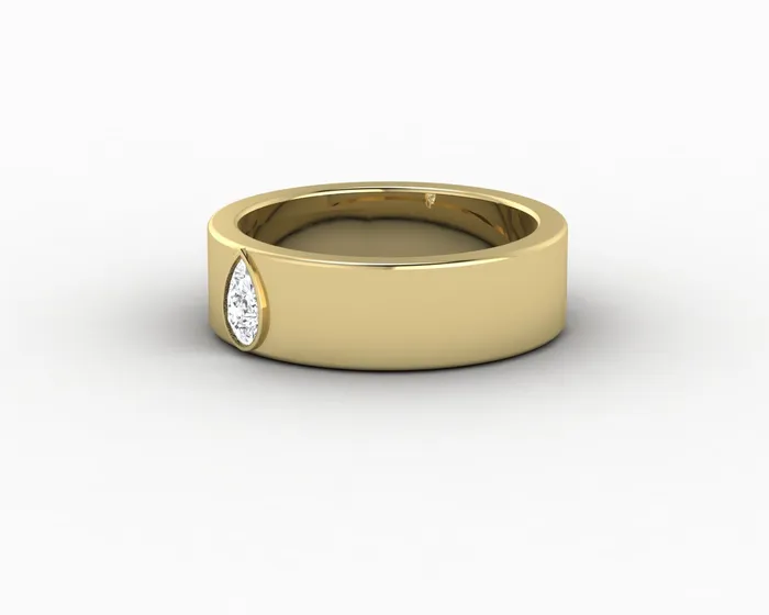 Rings Icarus 6mm Pear Cut Moissanite Mens Wedding Band Sapheena Jewelry