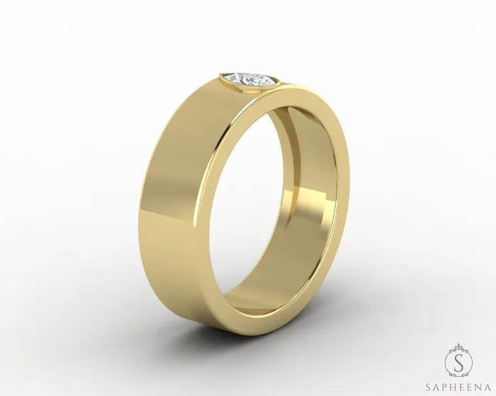 Rings Icarus 6mm Pear Cut Moissanite Mens Wedding Band Sapheena Jewelry