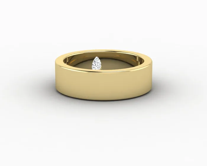Rings Icarus 6mm Pear Cut Moissanite Mens Wedding Band Sapheena Jewelry