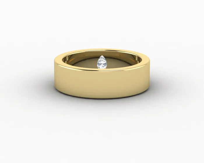 Rings Icarus 6mm Pear Cut Moissanite Mens Wedding Band Sapheena Jewelry