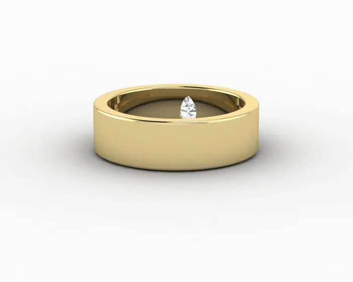 Rings Icarus 6mm Pear Cut Moissanite Mens Wedding Band Sapheena Jewelry
