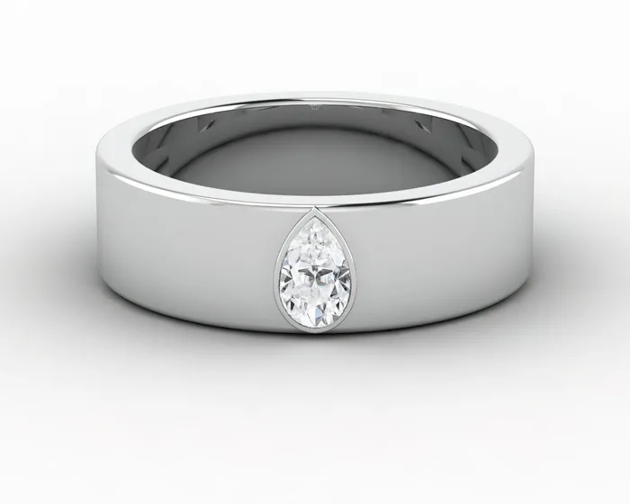 Rings Icarus 6mm Pear Cut Moissanite Mens Wedding Band Sapheena Jewelry