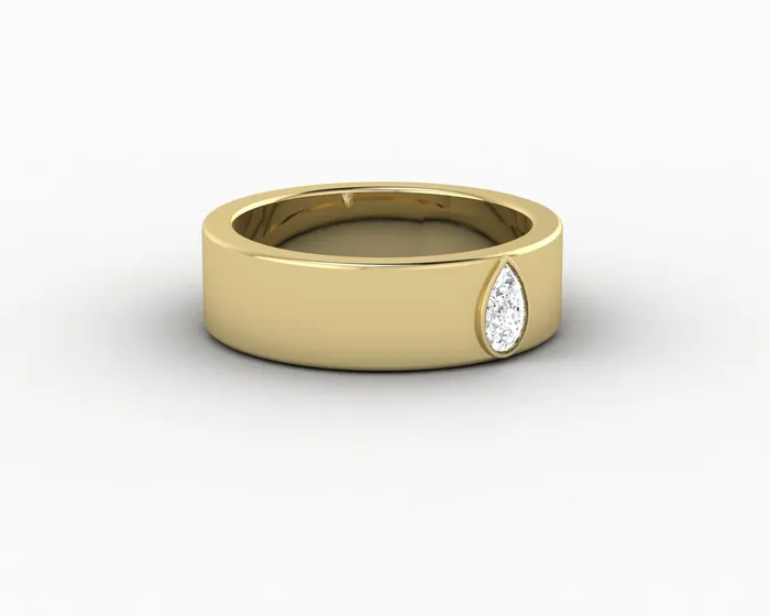 Rings Icarus 6mm Pear Cut Moissanite Mens Wedding Band Sapheena Jewelry