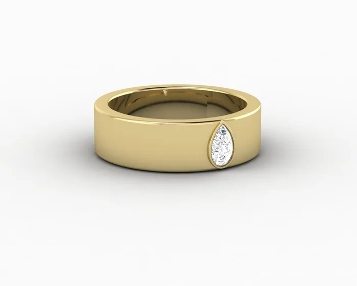 Rings Icarus 6mm Pear Cut Moissanite Mens Wedding Band Sapheena Jewelry