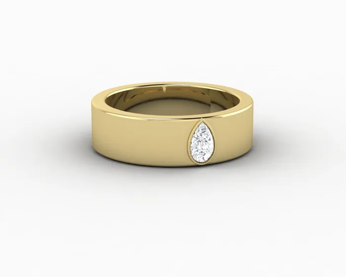 Rings Icarus 6mm Pear Cut Moissanite Mens Wedding Band Sapheena Jewelry