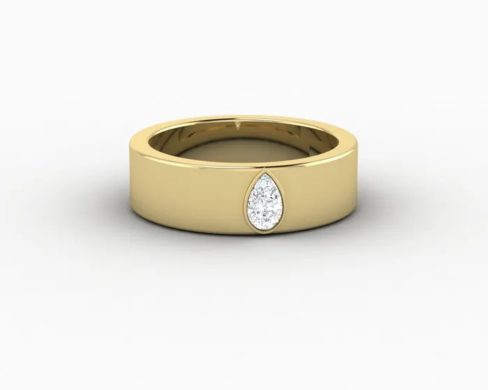 Rings Icarus 6mm Pear Cut Moissanite Mens Wedding Band Sapheena Jewelry