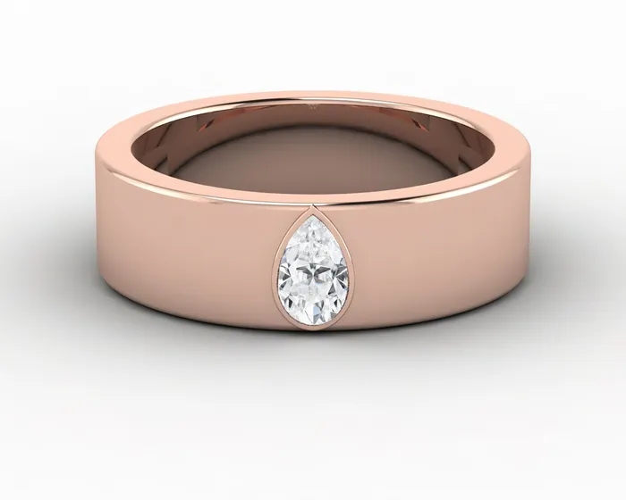 Rings Icarus 6mm Pear Cut Moissanite Mens Wedding Band Sapheena Jewelry