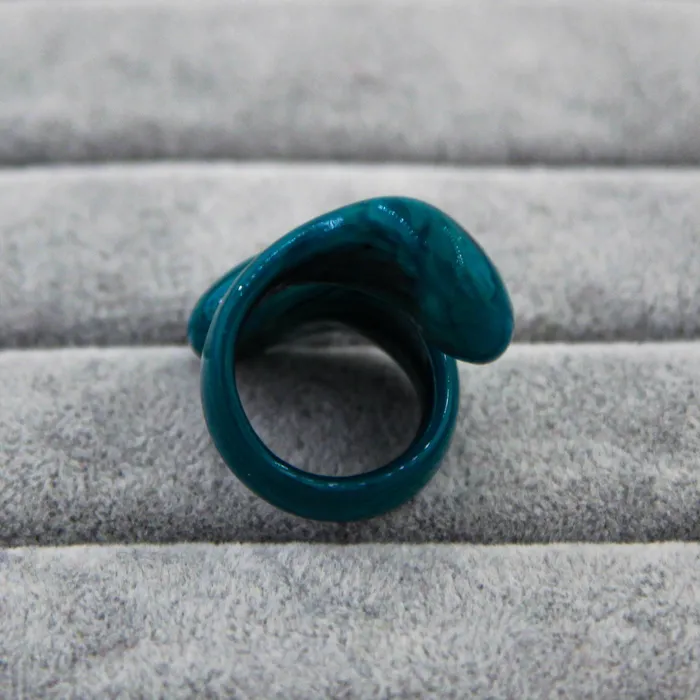 Rings MuranoVItrum Green Ring Handmade Spiral Murano Glass Rings MuranoVItrum Green Ring Handmade Spiral Murano Glass
