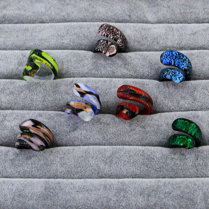 Rings MuranoVItrum Pink Light Ring Handmade Medusa Murano Glass Rings MuranoVItrum Pink Light Ring Handmade Medusa Murano Glass