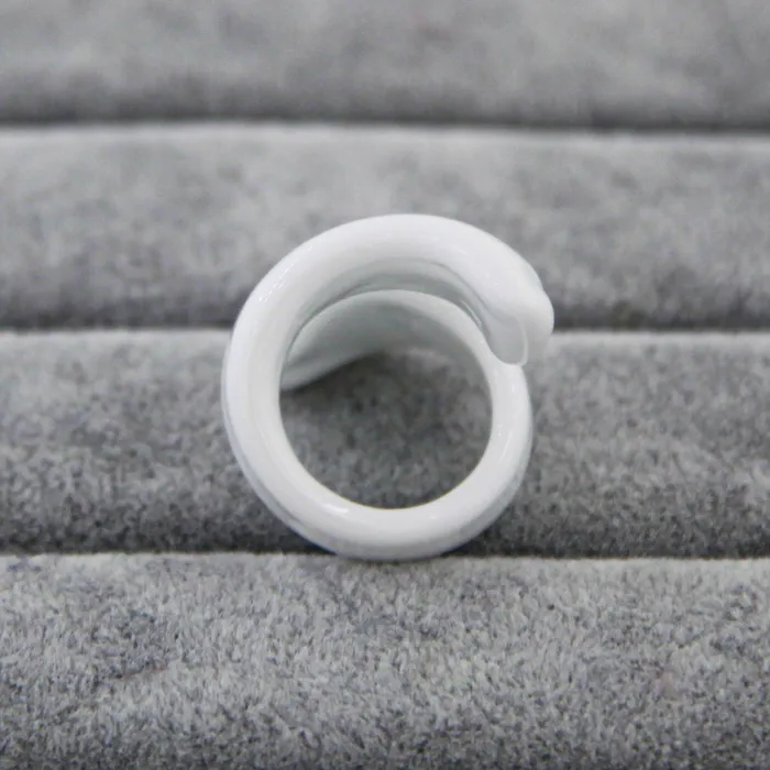Rings MuranoVItrum White Ring Handmade Spiral Murano Glass