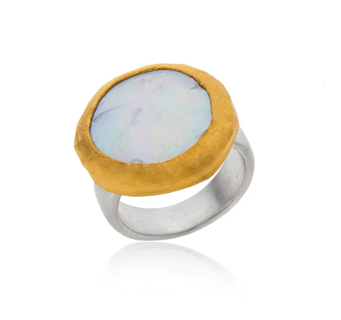 Rings Nava Zahavi Nava Zahavi Yellow Gold MOP Ring
