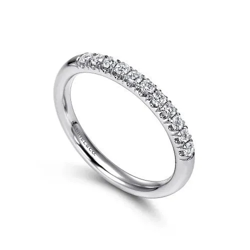 Rings Portofino 14K White Gold 11 Stone French Pave Diamond Wedding Band 024 ct GABRIEL CO Rings Portofino 14K White Gold 11 Stone French Pave Diamond Wedding Band 024 ct GABRIEL CO