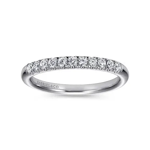 Rings Portofino 14K White Gold 11 Stone French Pave Diamond Wedding Band 024 ct GABRIEL CO Rings Portofino 14K White Gold 11 Stone French Pave Diamond Wedding Band 024 ct GABRIEL CO