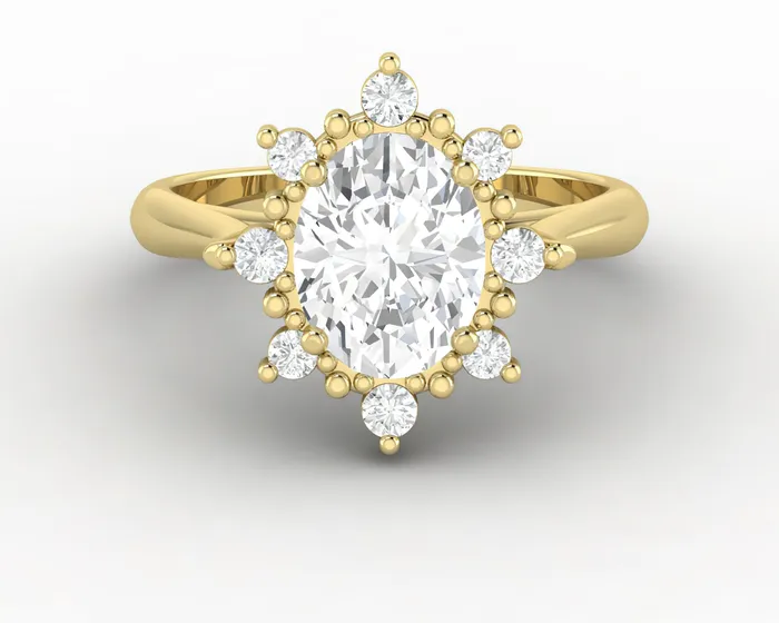 Rings Sapheena Jewelry Bridget 15 Ct Oval Cut Halo Engagement Ring