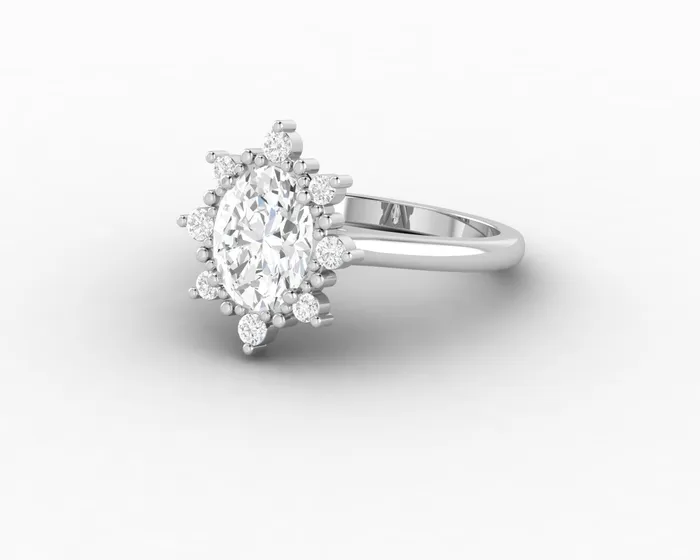 Rings Sapheena Jewelry Bridget 15 Ct Oval Cut Halo Engagement Ring