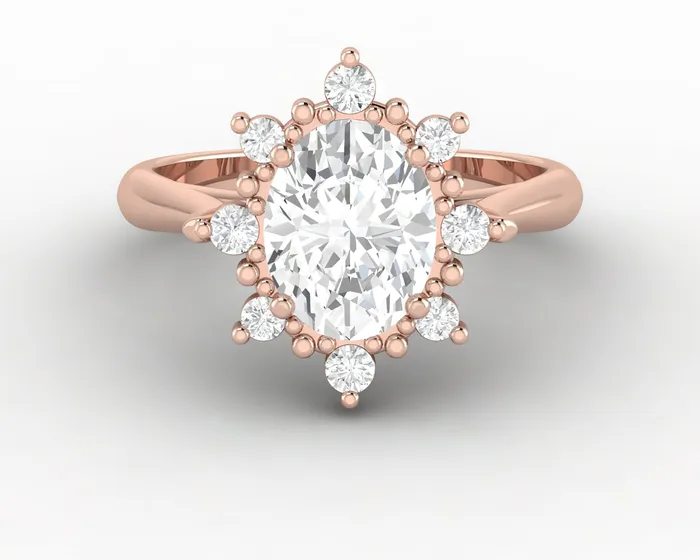 Rings Sapheena Jewelry Bridget 15 Ct Oval Cut Halo Engagement Ring