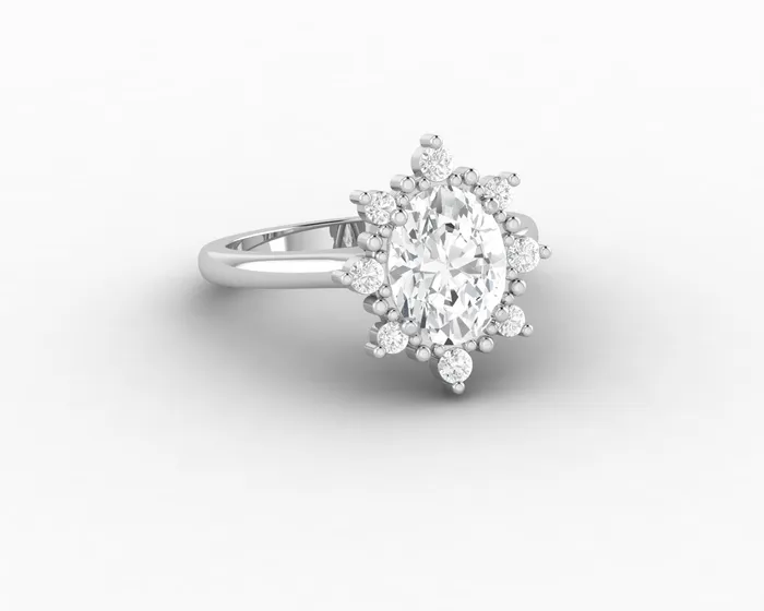 Rings Sapheena Jewelry Bridget 15 Ct Oval Cut Halo Engagement Ring