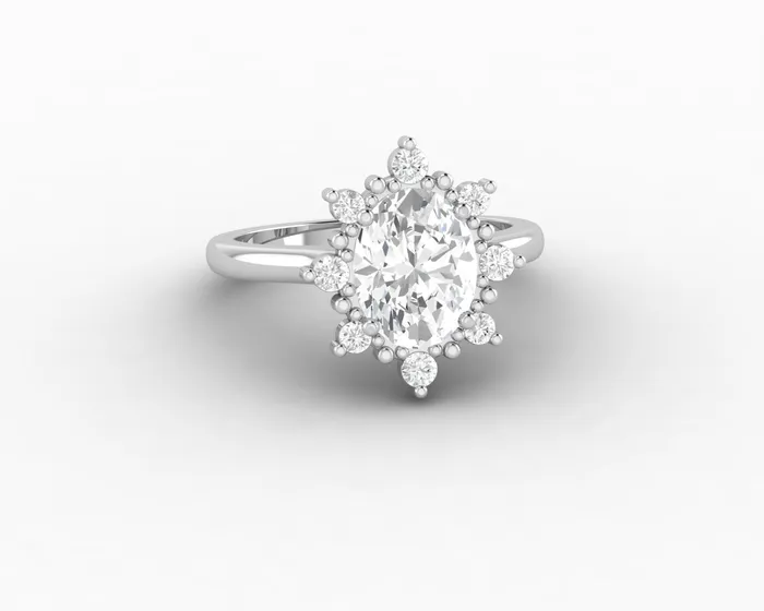 Rings Sapheena Jewelry Bridget 15 Ct Oval Cut Halo Engagement Ring