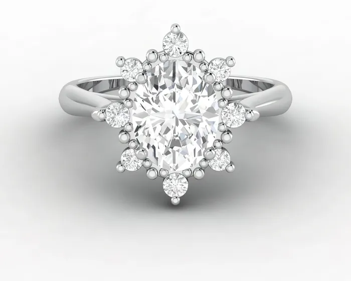 Rings Sapheena Jewelry Bridget 15 Ct Oval Cut Halo Engagement Ring