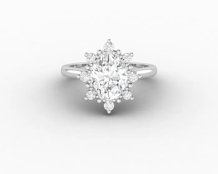 Rings Sapheena Jewelry Bridget 15 Ct Oval Cut Halo Engagement Ring