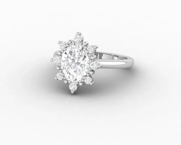 Rings Sapheena Jewelry Bridget 15 Ct Oval Cut Halo Engagement Ring