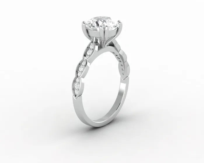 Rings Sapheena Jewelry Celeste 20 Ct Solitaire Round Cut Engagement Ring With Side Stones