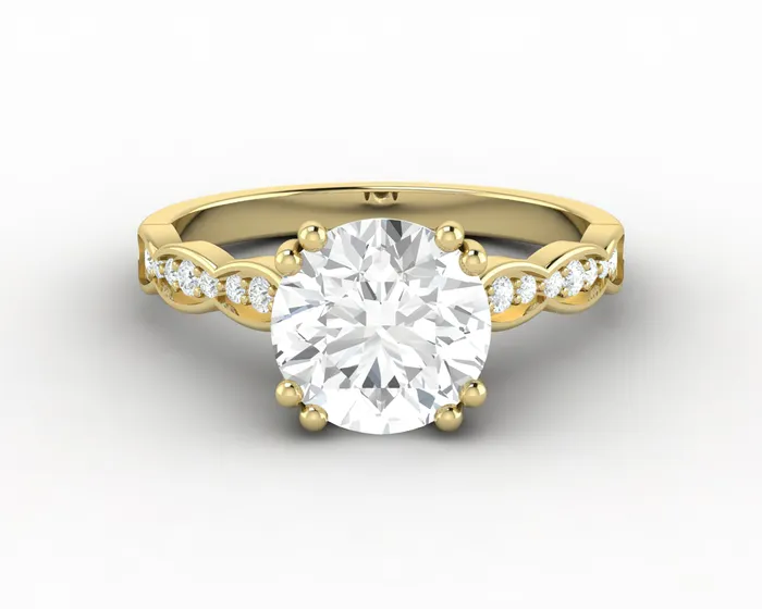 Rings Sapheena Jewelry Celeste 20 Ct Solitaire Round Cut Engagement Ring With Side Stones