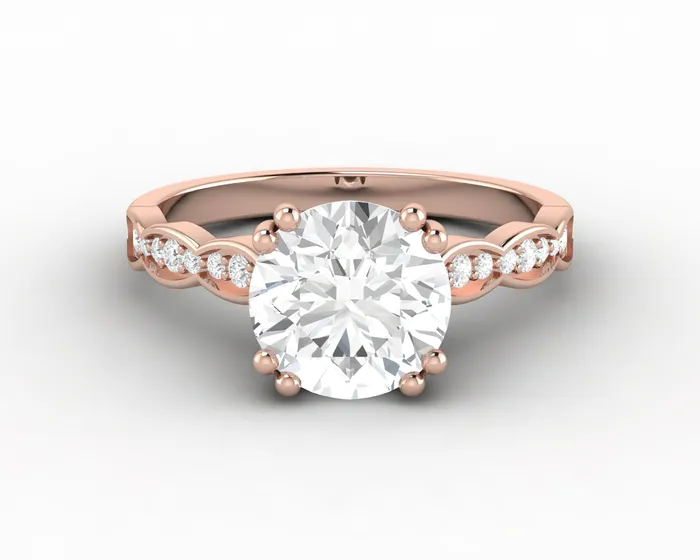 Rings Sapheena Jewelry Celeste 20 Ct Solitaire Round Cut Engagement Ring With Side Stones