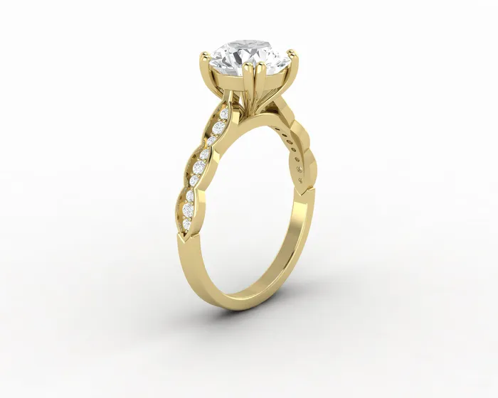 Rings Sapheena Jewelry Celeste 20 Ct Solitaire Round Cut Engagement Ring With Side Stones