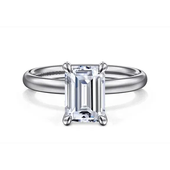 Rings Unite 14K White Gold Emerald Cut Solitaire Diamond Engagement Ring Setting Only GABRIEL CO Rings Unite 14K White Gold Emerald Cut Solitaire Diamond Engagement Ring Setting Only GABRIEL CO