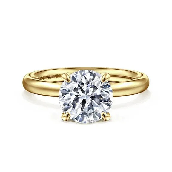 Rings Unite 14K Yellow Gold Round Solitaire Diamond Engagement Ring Setting Only GABRIEL CO Rings Unite 14K Yellow Gold Round Solitaire Diamond Engagement Ring Setting Only GABRIEL CO