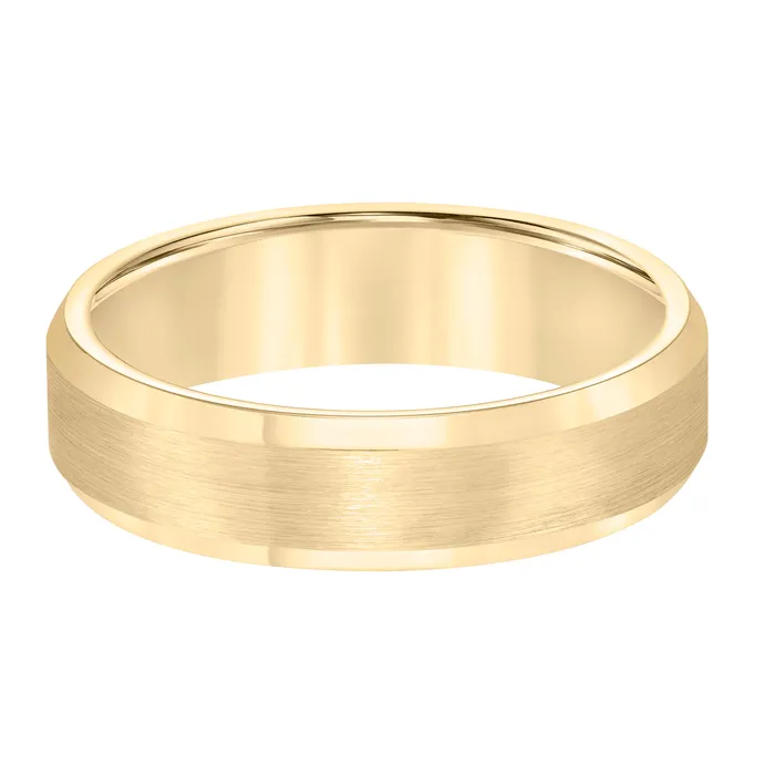 Rings Yellow Tungsten Carbide 6mm Comfort Fit Mens Wedding Band FREDERICK GOLDMAN