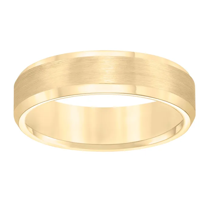 Rings Yellow Tungsten Carbide 6mm Comfort Fit Mens Wedding Band FREDERICK GOLDMAN