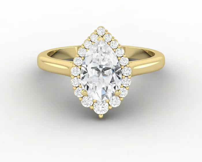 Sapheena Jewelry Ava 125 Ct Pear Cut Halo Engagement Ring Rings