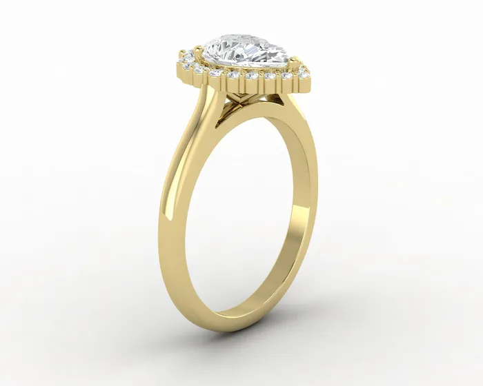Sapheena Jewelry Ava 125 Ct Pear Cut Halo Engagement Ring Rings