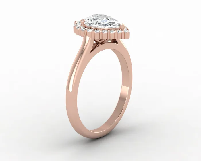 Sapheena Jewelry Ava 125 Ct Pear Cut Halo Engagement Ring Rings