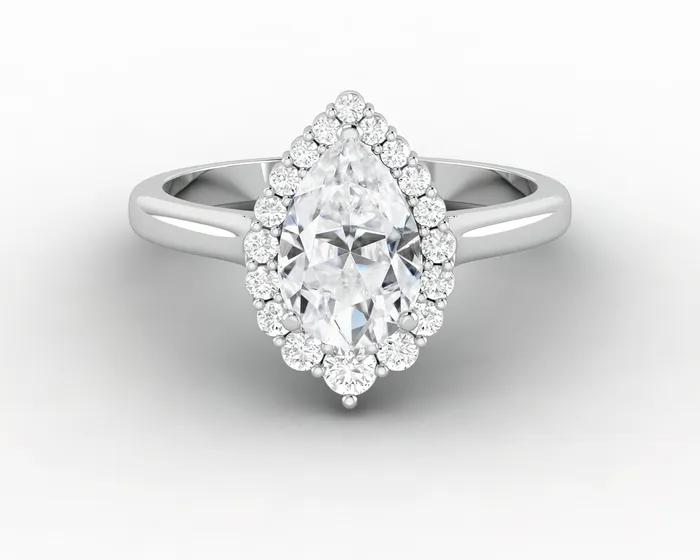 Sapheena Jewelry Ava 125 Ct Pear Cut Halo Engagement Ring Rings