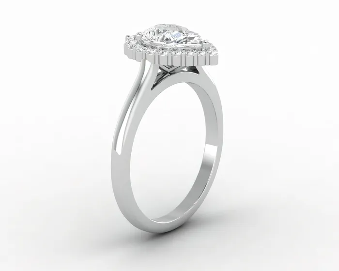 Sapheena Jewelry Ava 125 Ct Pear Cut Halo Engagement Ring Rings
