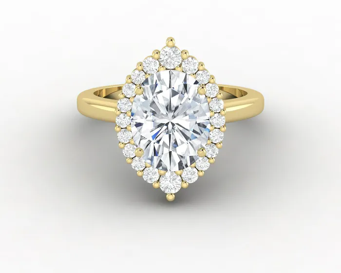 Sapheena Jewelry Rings Capella 15 Ct Oval Cut Halo Engagement Ring