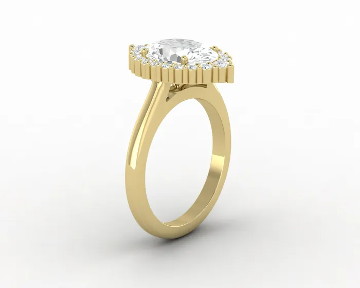 Sapheena Jewelry Rings Capella 15 Ct Oval Cut Halo Engagement Ring