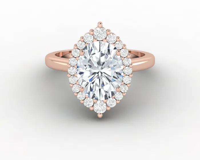 Sapheena Jewelry Rings Capella 15 Ct Oval Cut Halo Engagement Ring