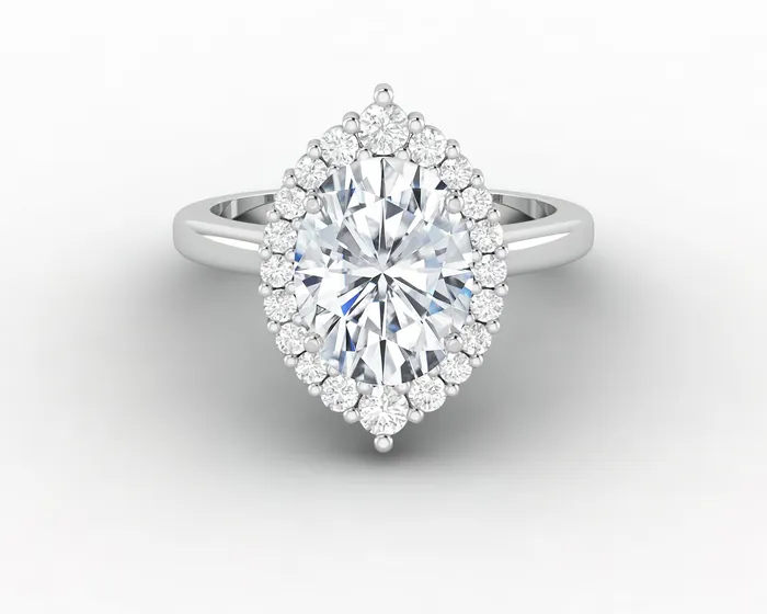 Sapheena Jewelry Rings Capella 15 Ct Oval Cut Halo Engagement Ring