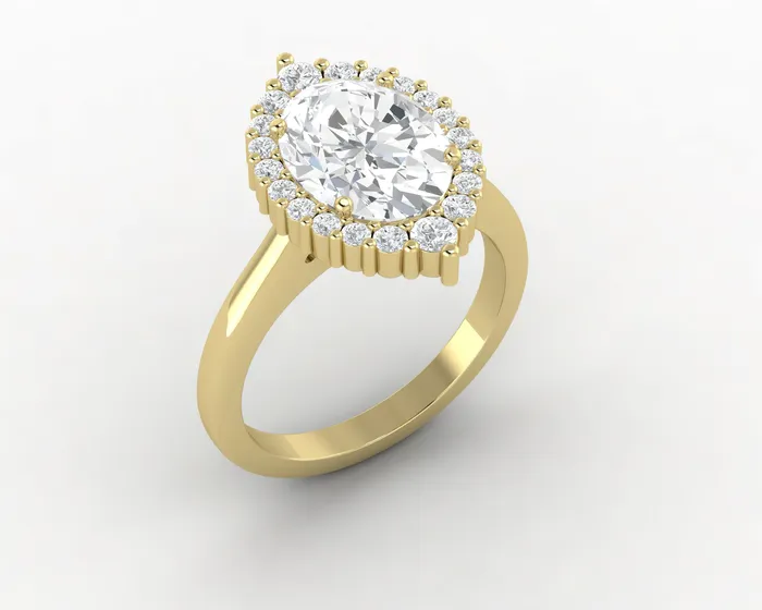 Sapheena Jewelry Rings Capella 15 Ct Oval Cut Halo Engagement Ring