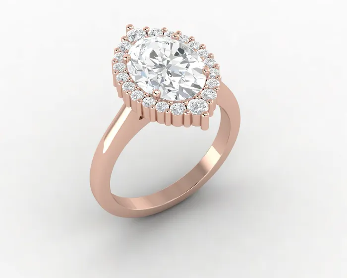 Sapheena Jewelry Rings Capella 15 Ct Oval Cut Halo Engagement Ring
