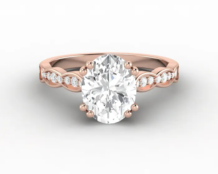 Sapheena Jewelry Rings Celeste 150 Ct Solitaire Oval Cut Engagement Ring With Side Stones