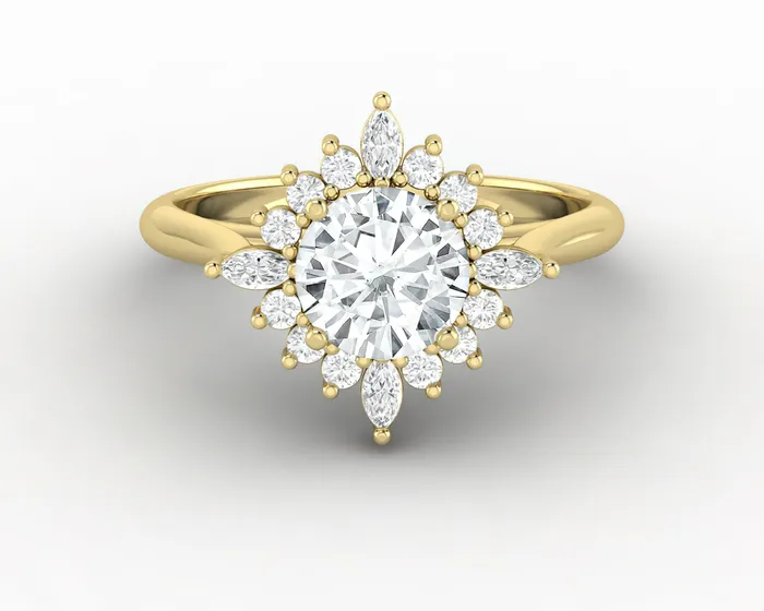 Sapheena Jewelry Rings Clara 10 Ct Round Cut Halo Engagement Ring