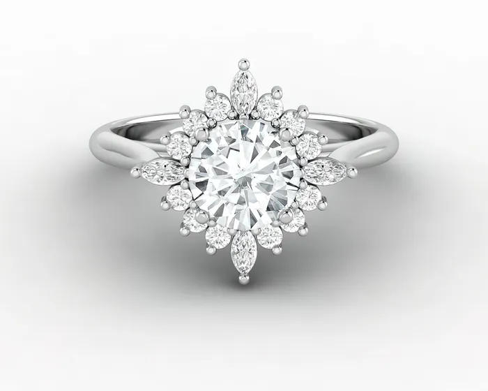 Sapheena Jewelry Rings Clara 10 Ct Round Cut Halo Engagement Ring