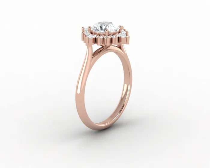 Sapheena Jewelry Rings Clara 10 Ct Round Cut Halo Engagement Ring